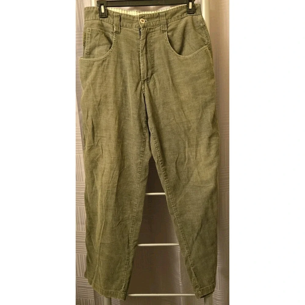Vintage 1995 Split 500 Size 32 (32x30) 100% Cotton‎ Green Corduroy Pants USA